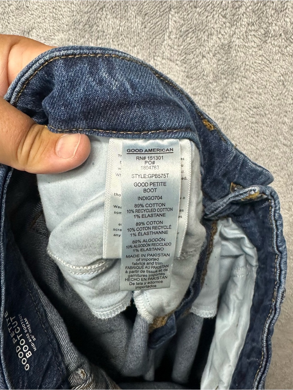 NWT Good American Good Petite Bootcut Jeans Size 14/32 Mid Rise Indigo Wash - Picture 10 of 12